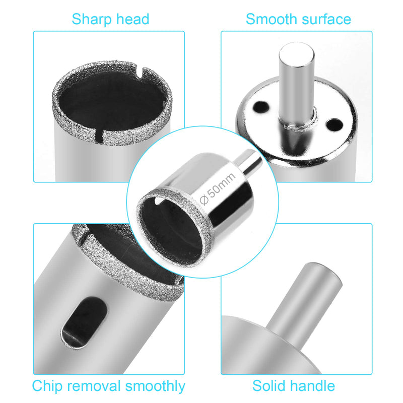 [Australia - AusPower] - 15 Pcs Diamond Drill Bits for Ceramic, Diamond Hole Saw Drill Bit Set Kit, High Quality Glass Drill Bit for Bottles,Pots, Marble, Granite Stone, Tile Cutting 0.23 Inch - 2 Inch（6mm - 50mm）YLYL 