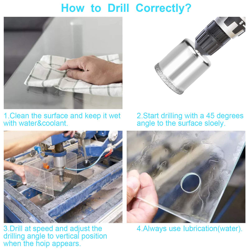 [Australia - AusPower] - 15 Pcs Diamond Drill Bits for Ceramic, Diamond Hole Saw Drill Bit Set Kit, High Quality Glass Drill Bit for Bottles,Pots, Marble, Granite Stone, Tile Cutting 0.23 Inch - 2 Inch（6mm - 50mm）YLYL 
