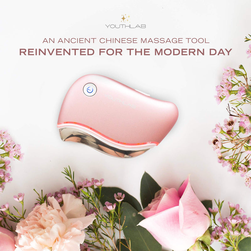 [Australia - AusPower] - YouthLab ProSculpt Gua Sha, Ultimate Skin Scraping Tool,Heat & Electric Vibration,Anti-Aging,Eye/Face Puffiness,Tension Relief, Acupressur (Rose Gold) Rose Gold 