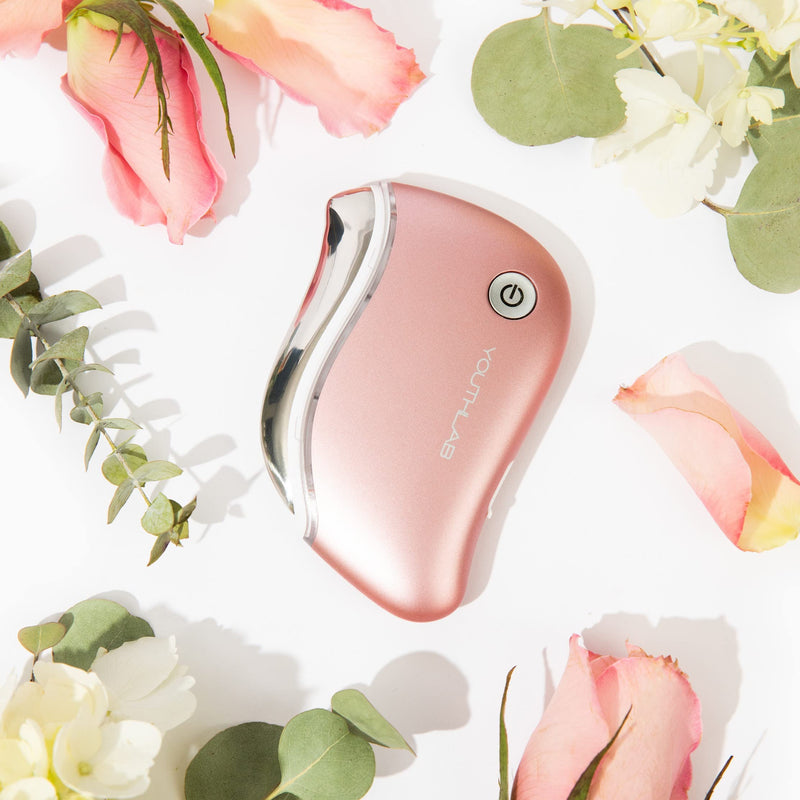 [Australia - AusPower] - YouthLab ProSculpt Gua Sha, Ultimate Skin Scraping Tool,Heat & Electric Vibration,Anti-Aging,Eye/Face Puffiness,Tension Relief, Acupressur (Rose Gold) Rose Gold 