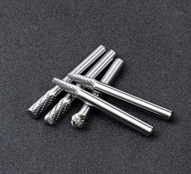 [Australia - AusPower] - YUFUTOL Carbide Burrs Set 10pcs Double Cut Solid Carbide Rotary Burr Set 1/4" Shank Die Grinder Bits for Steel,Metal Carving, Polishing,Engraving,Drilling 