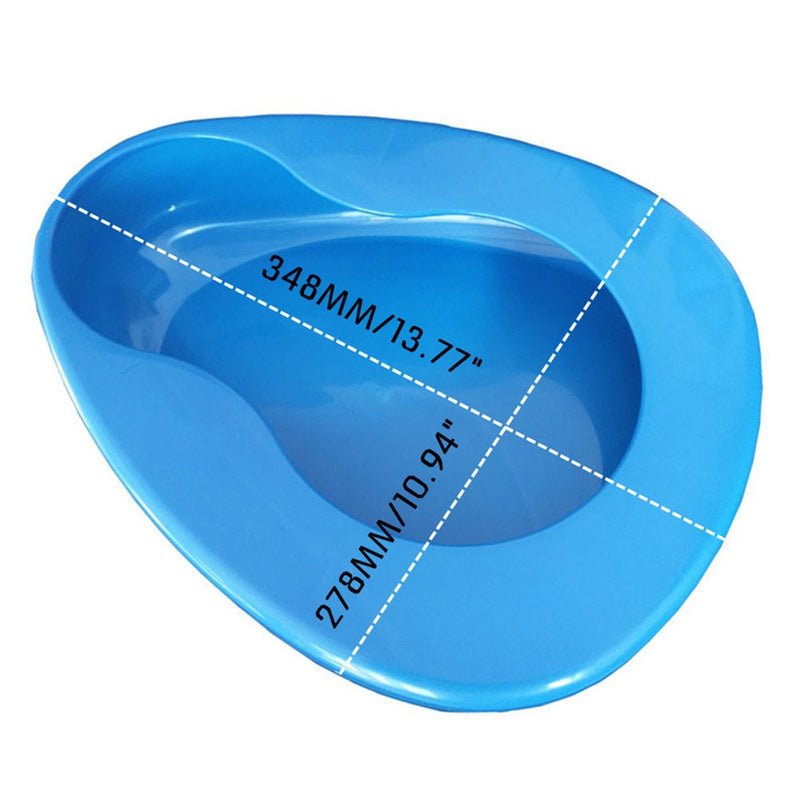 [Australia - AusPower] - YUMSUM Firm Thick Stable PP Bedpan Heavy Duty Smooth Countoured for Bed-Bound Patient (Blue) Blue 