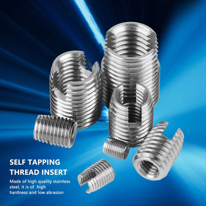 [Australia - AusPower] - Yunir Self-Tapping Thread, 50 Pieces Stainless Steel Internal Thread Slotted Screw Metal Threaded Insert Set (M3 M4 M5 M6 M6.5 M8 M10 M12 M14 M16) 