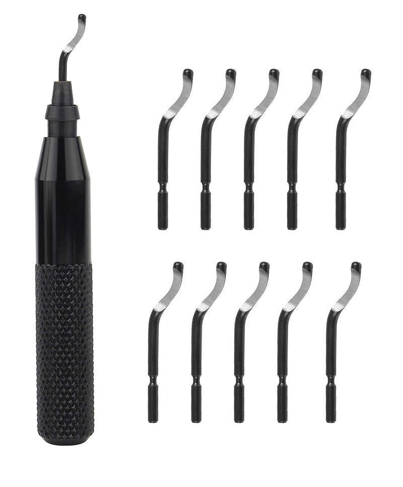 [Australia - AusPower] - YXGOOD Hand Deburring Tool Kit Set- Practical for Cutting Deburrs Wood, Plastic, Aluminum, Copper and Steel (Black, 10pcs) Black 