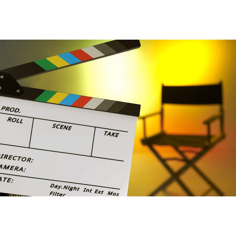 [Australia - AusPower] - Temery Acrylic Film Clapboard -12 x 10in Plastic Film Clapboard Cut Action Scene Clapper Board with a Magnetic Blackboard Eraser and Two Custom Pens 