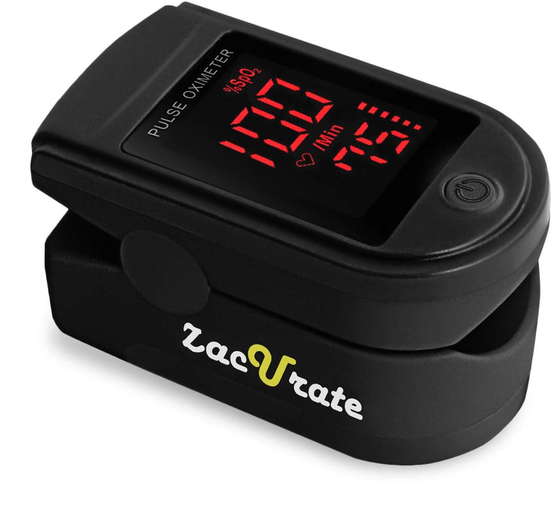[Australia - AusPower] - Zacurate Pro Series 500DL Fingertip Pulse Oximeter Blood Oxygen Saturation Monitor with Silicon Cover, Batteries and Lanyard (Royal Black) 