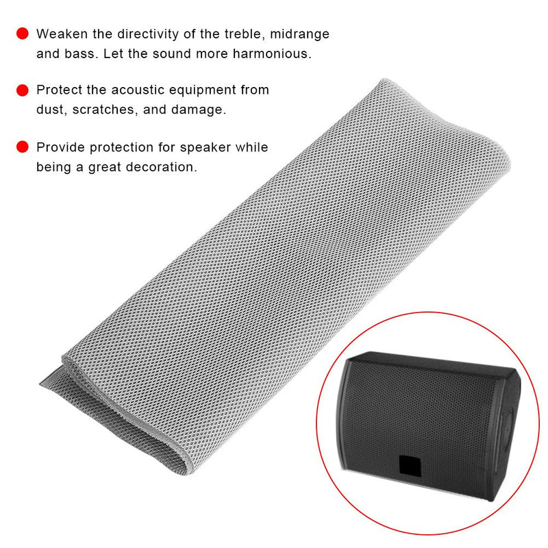 [Australia - AusPower] - Speaker Grill Cloth, 140cm x 50cm Speaker Grill Fabric Dustproof Speaker Mesh Cloth Protective Grille Cover for Stereo Audio Speaker(Gray) 