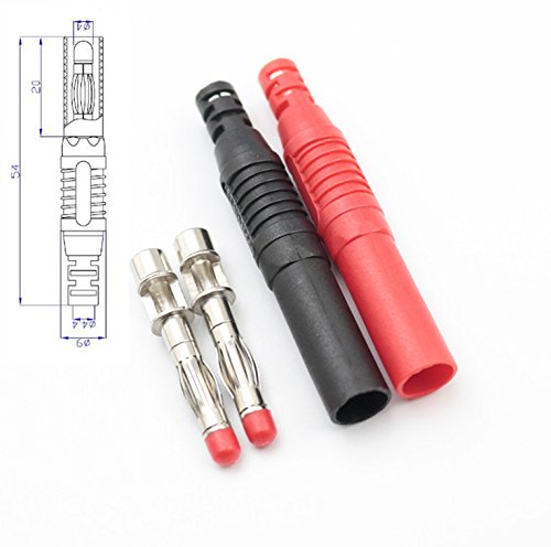 [Australia - AusPower] - 10Pcs Insulated Safety Straight Seal Protection Shrouded 4mm Banana Plugs Solder DIY Banana Plug Connectors for Multimeter Test Leads Ends Probes Adapters 10Pcs Red+Black 