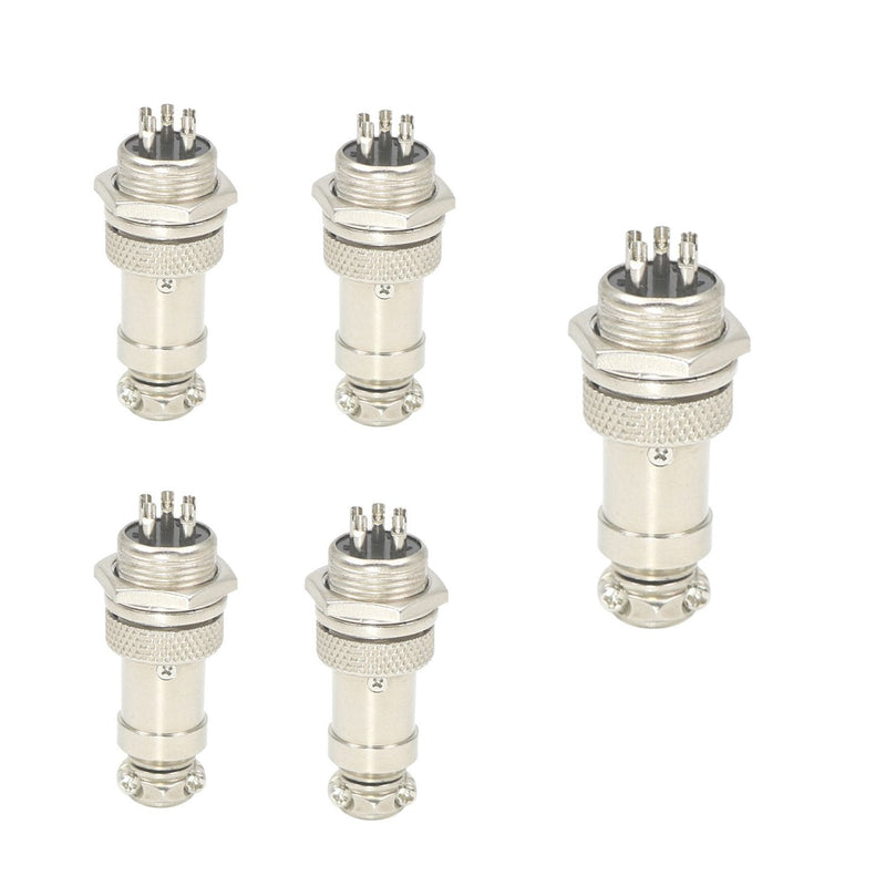 [Australia - AusPower] - 5 Pin Metal Male Female Panel Connector 16mm GX16-5 Aviation Connector Plug of 5 Pairs 